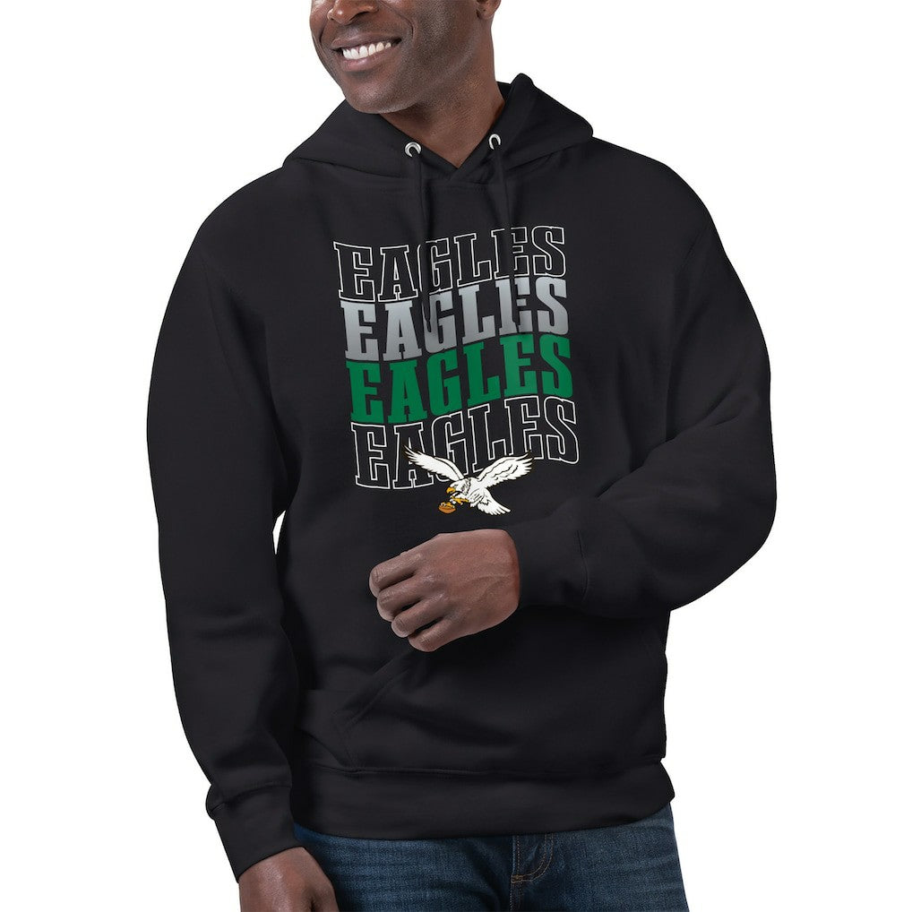 Philadelphia Eagles Starter Unisex Throwback Name Drop Pullover Hoodie Black | NFL