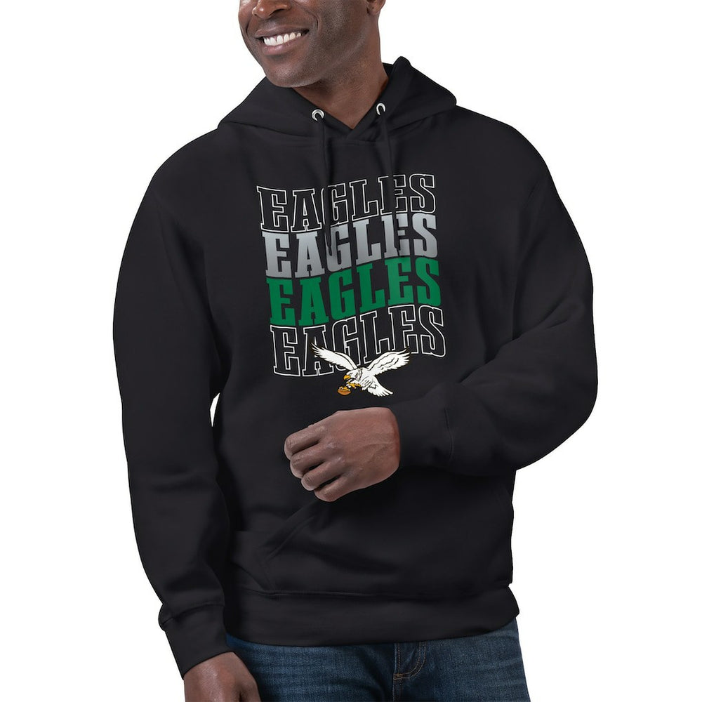 Philadelphia Eagles Starter Unisex Throwback Name Drop Pullover Hoodie Black | NFL