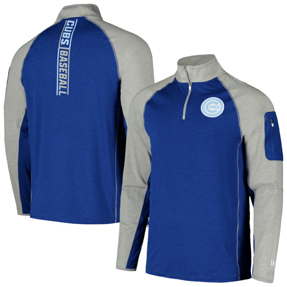 Chicago Cubs New Era Father's Day Raglan Quarter-Zip Top - MLB