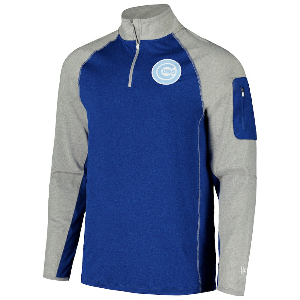 Chicago Cubs New Era Father's Day Raglan Quarter-Zip Top - MLB