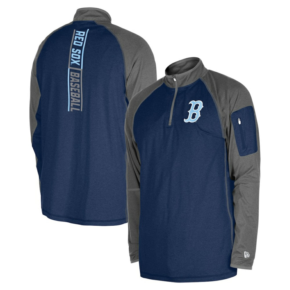 Boston Red Sox New Era Father's Day Raglan Quarter-Zip Top - MLB