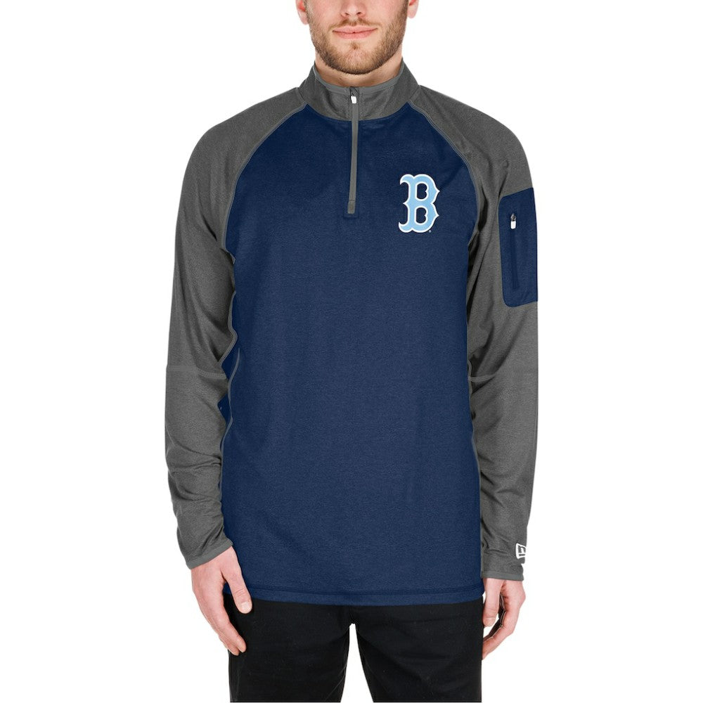 Boston Red Sox New Era Father's Day Raglan Quarter-Zip Top - MLB