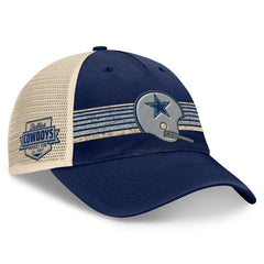 Dallas Cowboys Retro Fundamentals Stripes Trucker Adjustable Hat Navy/Natural | Fanatics