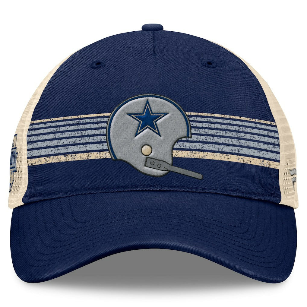 Dallas Cowboys Retro Fundamentals Stripes Trucker Adjustable Hat Navy/Natural | Fanatics