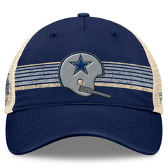 Dallas Cowboys Retro Fundamentals Stripes Trucker Adjustable Hat Navy/Natural | Fanatics