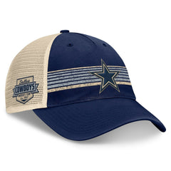Dallas Cowboys Fundamentals Stripes Trucker Adjustable Hat Navy/Natural | Fanatics