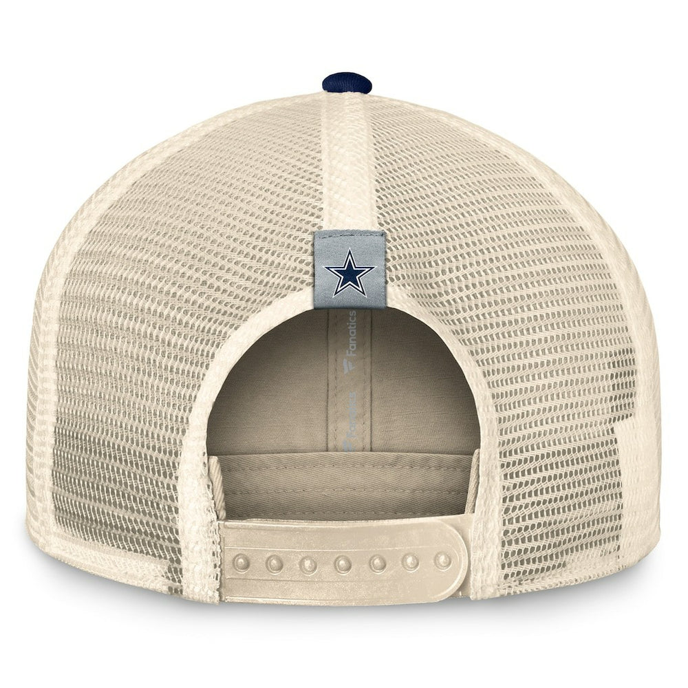Dallas Cowboys Fundamentals Diamond Stripes Trucker Adjustable Hat Stone/Navy | Fanatics