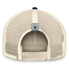 Dallas Cowboys Fundamentals Diamond Stripes Trucker Adjustable Hat Stone/Navy | Fanatics