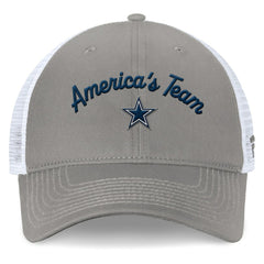 Dallas Cowboys Women's Fundamentals Slogan Trucker Adjustable Hat Gray/White | Fanatics