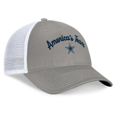 Dallas Cowboys Women's Fundamentals Slogan Trucker Adjustable Hat Gray/White | Fanatics