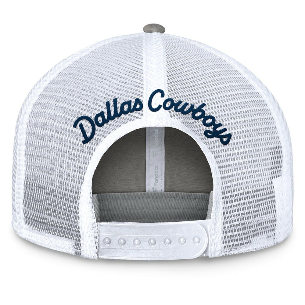 Dallas Cowboys Women's Fundamentals Slogan Trucker Adjustable Hat Gray/White | Fanatics