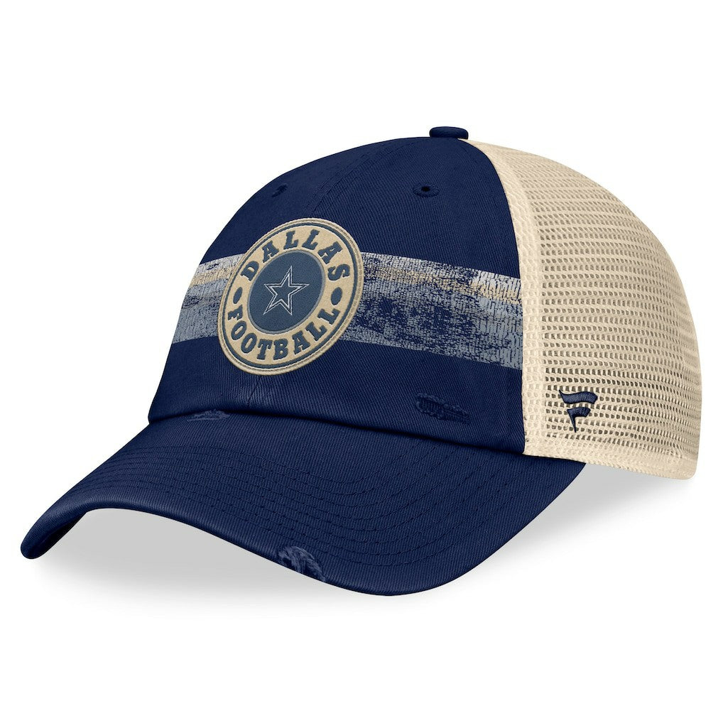 Dallas Cowboys Heritage Facemask Trucker Adjustable Hat Navy/Natural | Fanatics