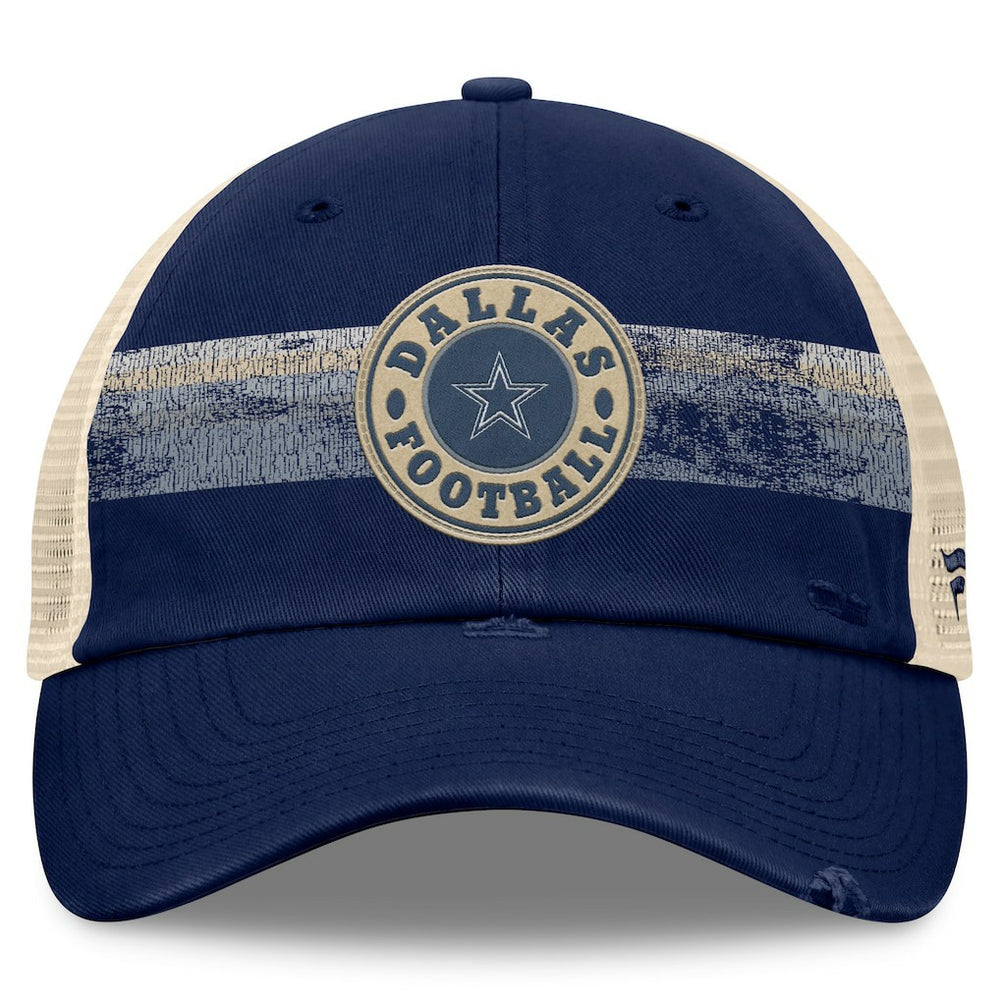 Dallas Cowboys Heritage Facemask Trucker Adjustable Hat Navy/Natural | Fanatics