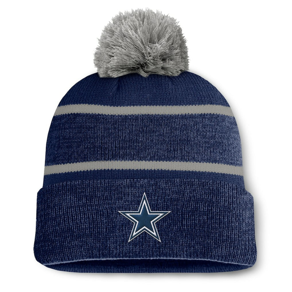 Dallas Cowboys Fundamentals Holding Cuffed Knit Hat with Pom Navy | Fanatics