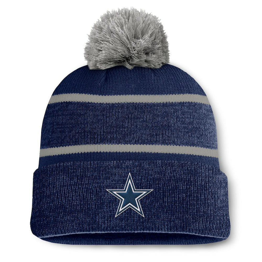 Dallas Cowboys Fundamentals Holding Cuffed Knit Hat with Pom Navy | Fanatics