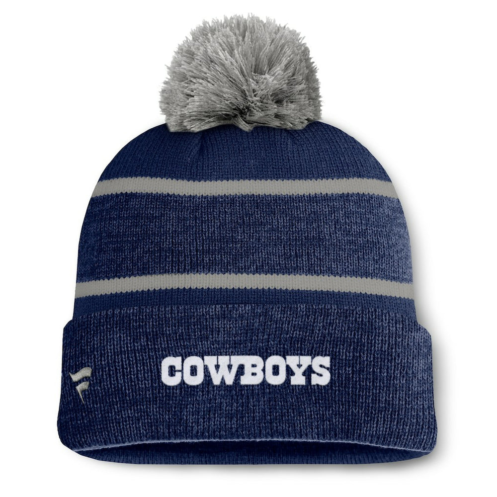 Dallas Cowboys Fundamentals Holding Cuffed Knit Hat with Pom Navy | Fanatics