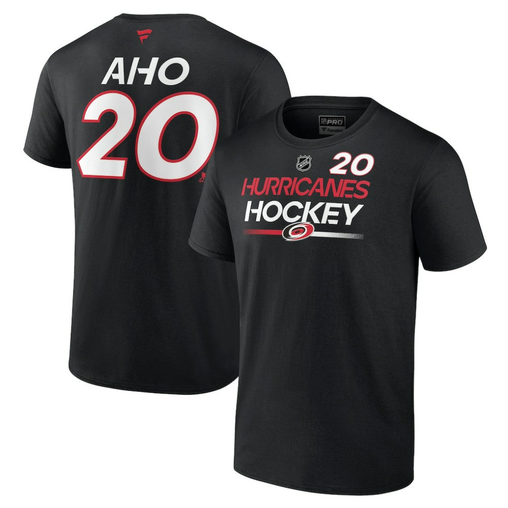 Sebastian Aho Carolina Hurricanes Fanatics  Authentic Pro Prime Name & Number T-Shirt - Black - NHL