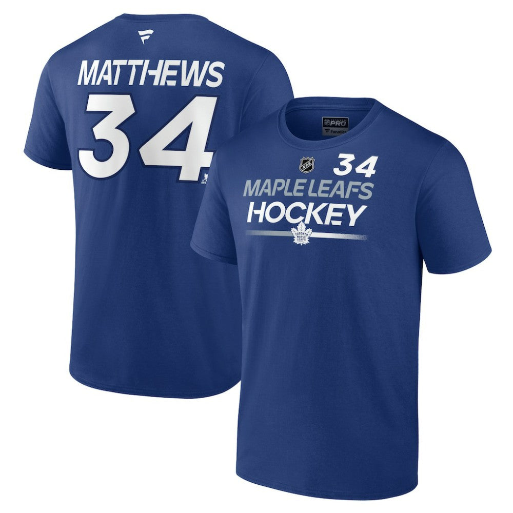 Auston Matthews Toronto Maple Leafs Fanatics  Authentic Pro Prime Name & Number T-Shirt - Blue - NHL