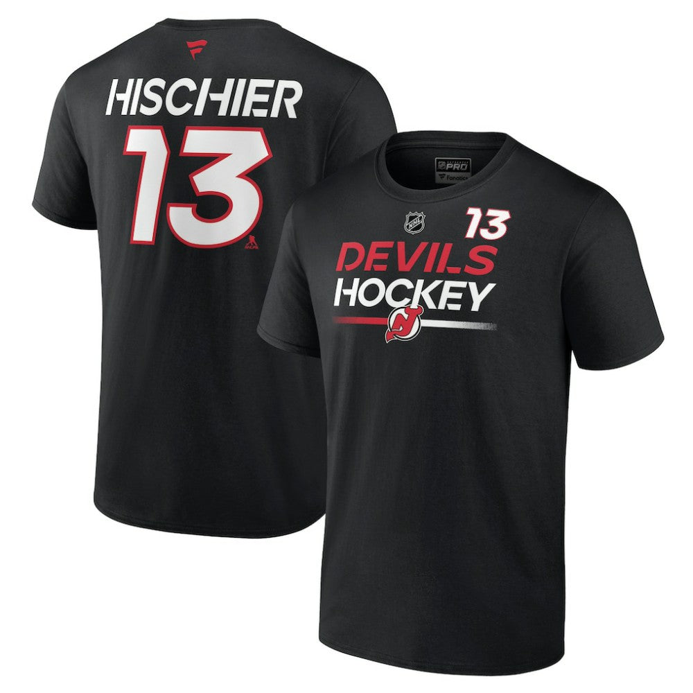Nico Hischier New Jersey Devils Fanatics  Authentic Pro Prime Name & Number T-Shirt - Black - NHL