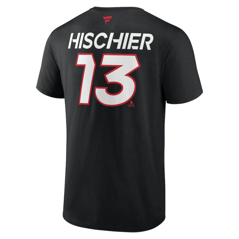 Nico Hischier New Jersey Devils Fanatics  Authentic Pro Prime Name & Number T-Shirt - Black - NHL