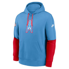 Tennessee Titans Oilers Throwback Alternate Logo Club Tri-Blend Pullover Hoodie Light Blue | Nike for Sale
