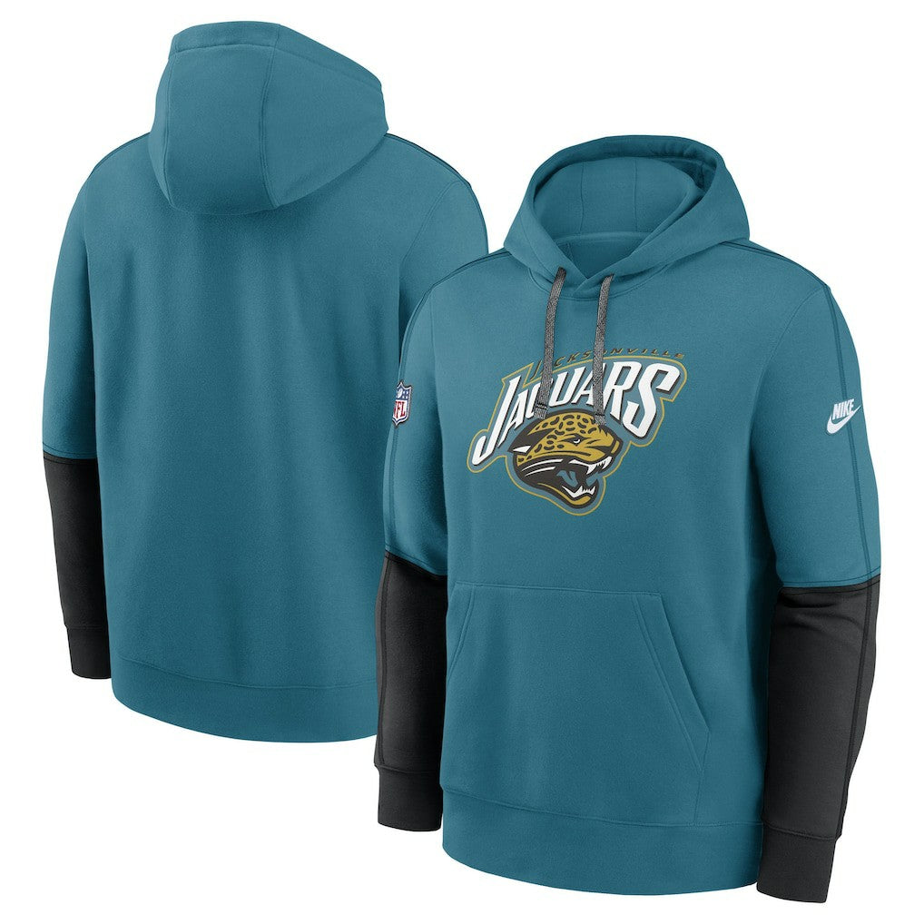 Jacksonville Jaguars Throwback Alternate Logo Team Issue Club Pullover Hoodie Teal | Nike for Sale
