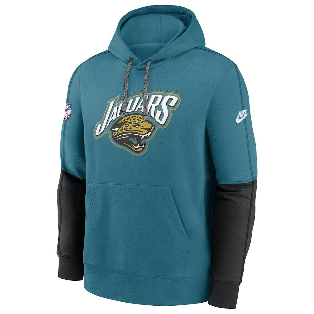 Jacksonville Jaguars Throwback Alternate Logo Team Issue Club Pullover Hoodie Teal | Nike for Sale