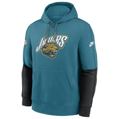 Jacksonville Jaguars Throwback Alternate Logo Team Issue Club Pullover Hoodie Teal | Nike for Sale