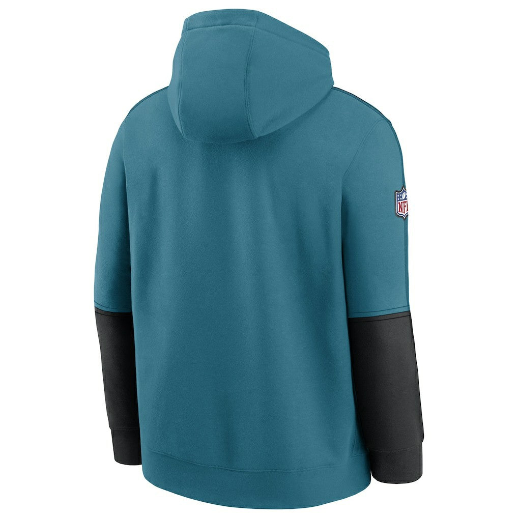 Jacksonville Jaguars Throwback Alternate Logo Team Issue Club Pullover Hoodie Teal | Nike for Sale