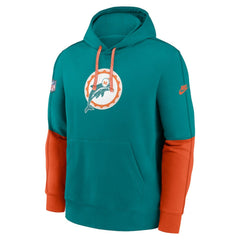 Miami Dolphins Throwback Logo Club Tri-Blend Pullover Hoodie Aqua | Nike for Sale