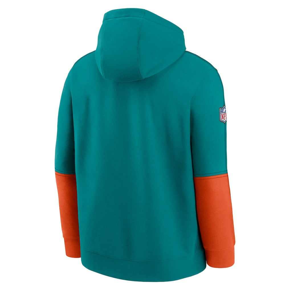 Miami Dolphins Throwback Logo Club Tri-Blend Pullover Hoodie Aqua | Nike for Sale