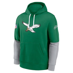 Philadelphia Eagles Throwback Logo Club Tri-Blend Pullover Hoodie Kelly Green | Nike for Sale
