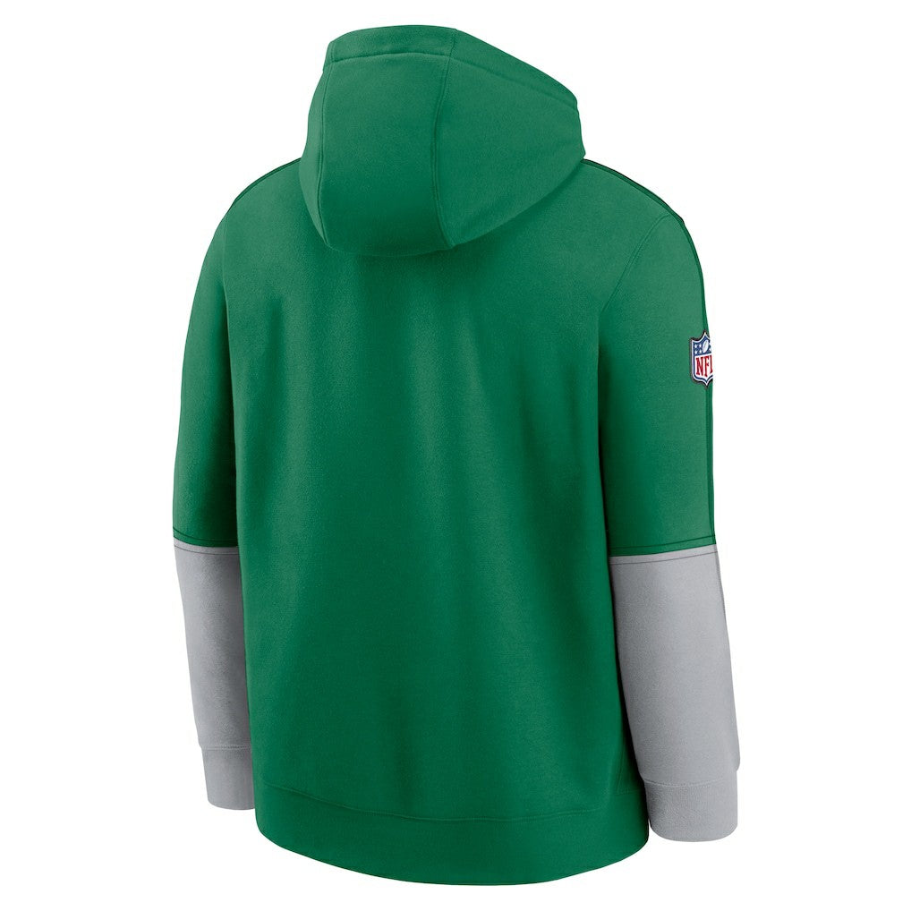 Philadelphia Eagles Throwback Logo Club Tri-Blend Pullover Hoodie Kelly Green | Nike for Sale