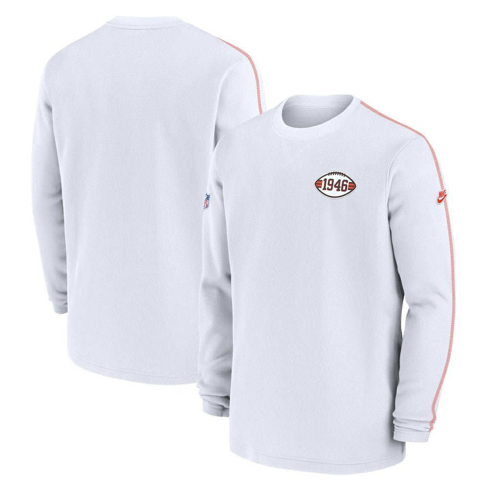Cleveland Browns Alternate Logo Coach Long Sleeve Top White | Nike for Sale