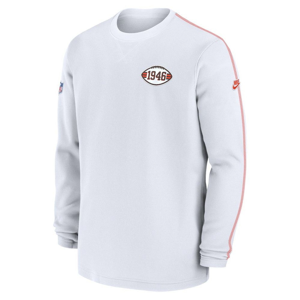 Cleveland Browns Alternate Logo Coach Long Sleeve Top White | Nike for Sale