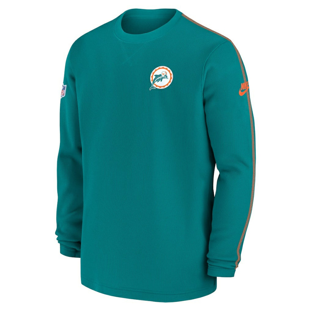 Miami Dolphins Alternate Logo Coach Long Sleeve Top Aqua | Nike for Sale