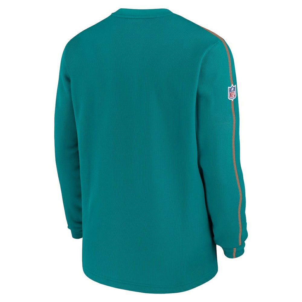 Miami Dolphins Alternate Logo Coach Long Sleeve Top Aqua | Nike for Sale