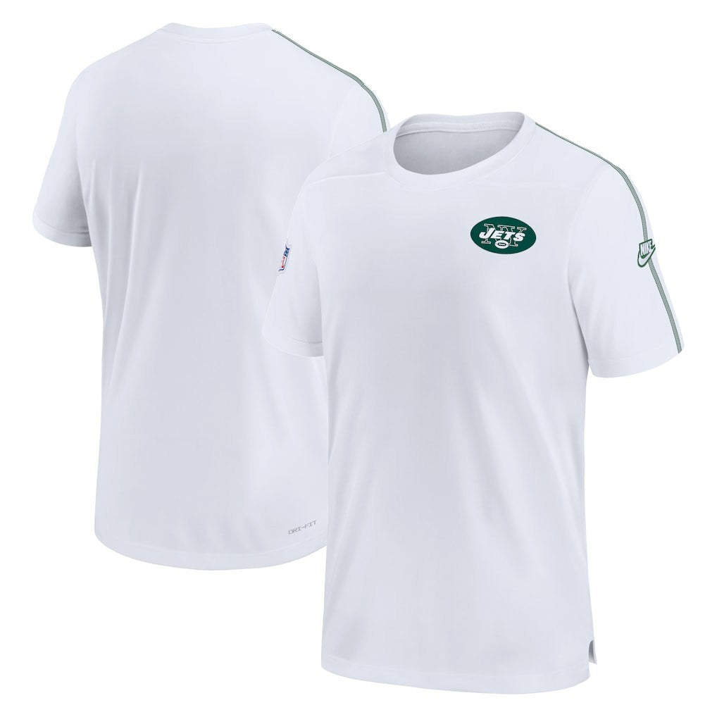 New York Jets Sideline Alternate Logo Coach Performance Top White | Nike for Sale