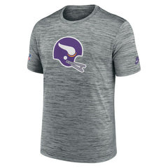 Minnesota Vikings Sideline Velocity Throwback Logo Dri-FIT T-Shirt Gray | Nike for Sale