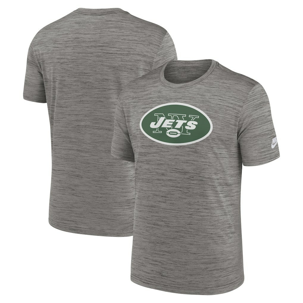 New York Jets Sideline Velocity Throwback Logo Dri-FIT T-Shirt Gray | Nike for Sale