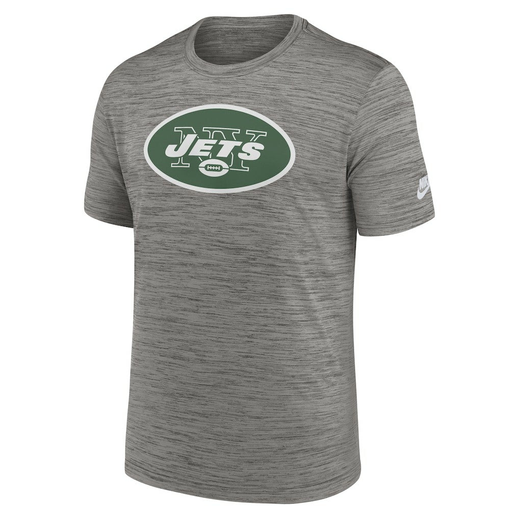 New York Jets Sideline Velocity Throwback Logo Dri-FIT T-Shirt Gray | Nike for Sale
