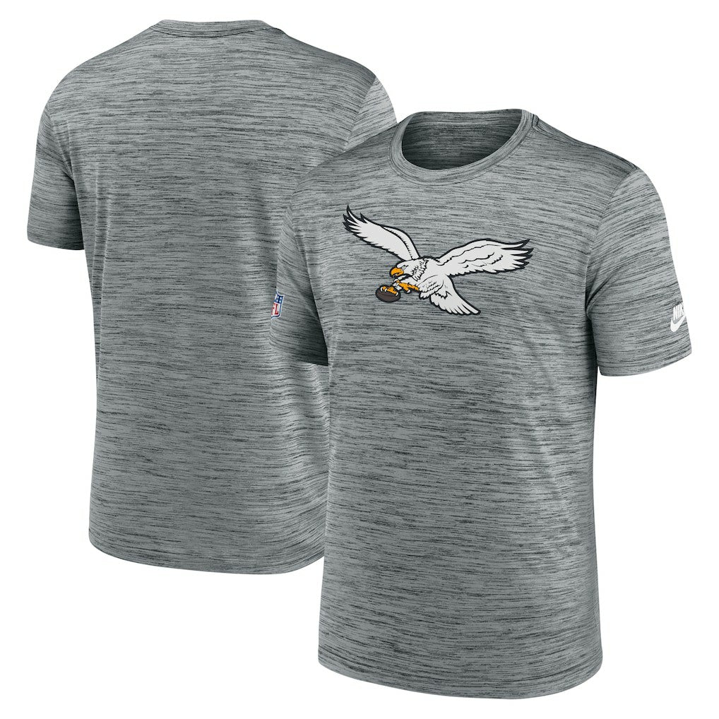 Philadelphia Eagles Sideline Velocity Throwback Logo Dri-FIT T-Shirt Gray | Nike for Sale
