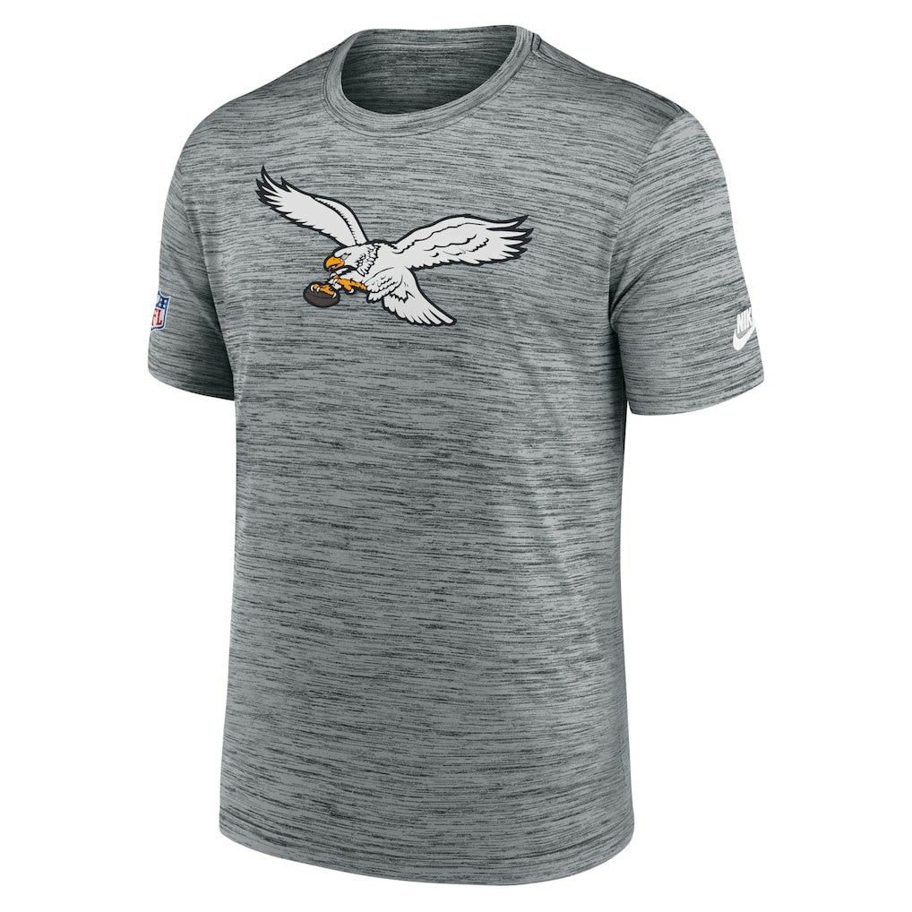Philadelphia Eagles Sideline Velocity Throwback Logo Dri-FIT T-Shirt Gray | Nike for Sale
