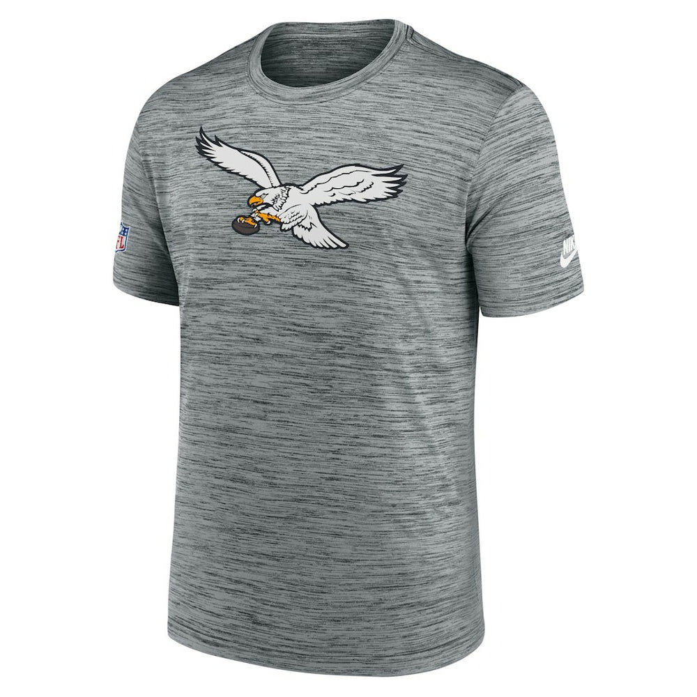Philadelphia Eagles Sideline Velocity Throwback Logo Dri-FIT T-Shirt Gray | Nike for Sale