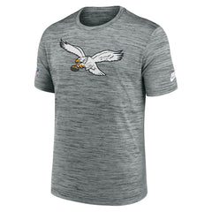 Philadelphia Eagles Sideline Velocity Throwback Logo Dri-FIT T-Shirt Gray | Nike for Sale