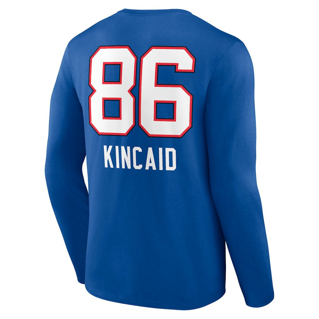 Dalton Kincaid Buffalo Bills Team Wordmark Player Name & Number Long Sleeve T-Shirt Royal | NFL