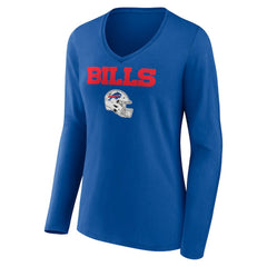 Dalton Kincaid Buffalo Bills Women's Team Wordmark Player Name & Number Long Sleeve V-Neck T-Shirt Royal | NFL