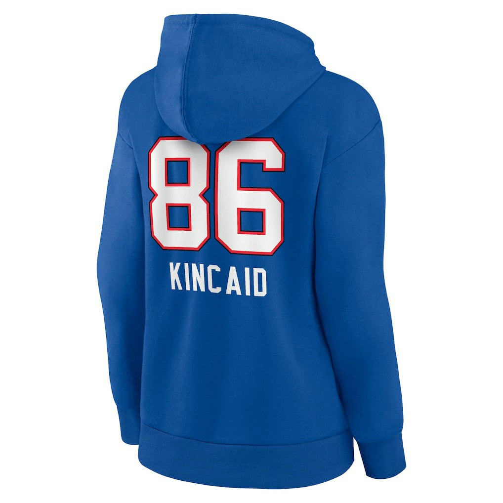 Dalton Kincaid Buffalo Bills Women's Team Wordmark Player Name & Number Pullover Hoodie Royal | NFL