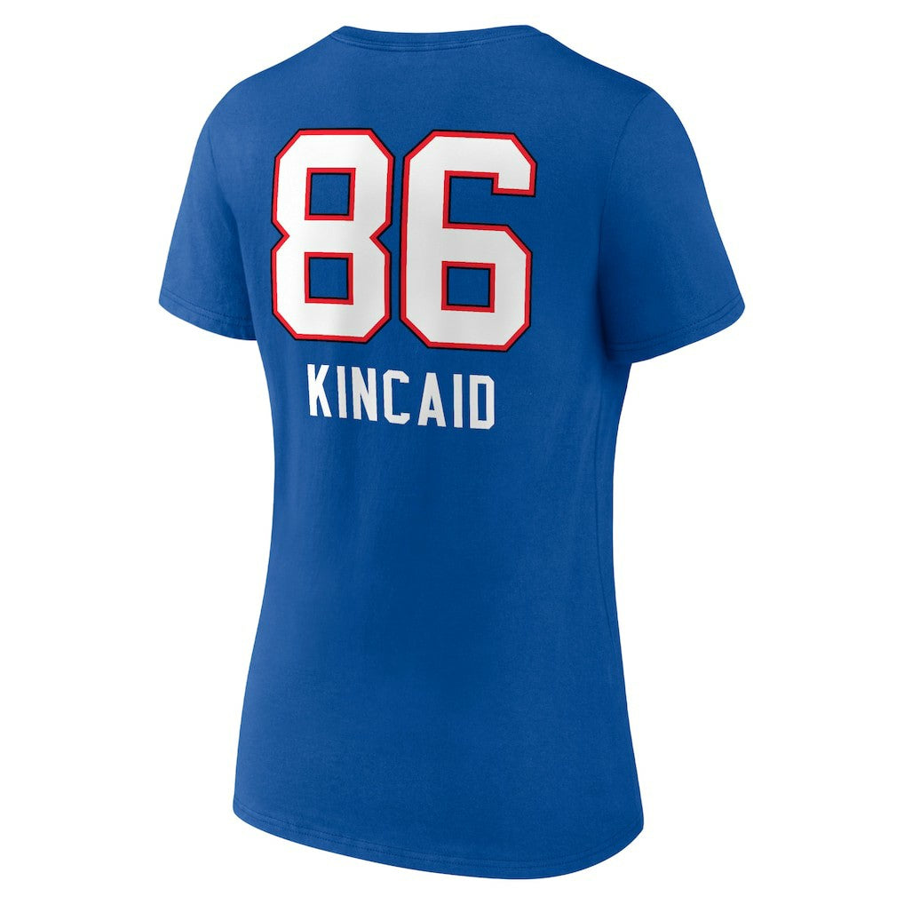 Dalton Kincaid Buffalo Bills Women's Team Wordmark Player Name & Number V-Neck T-Shirt Royal | NFL