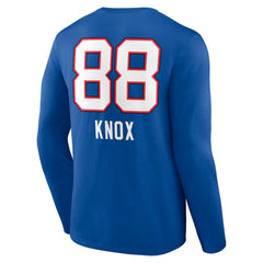 Dawson Knox Buffalo Bills Team Wordmark Player Name & Number Long Sleeve T-Shirt Royal | NFL